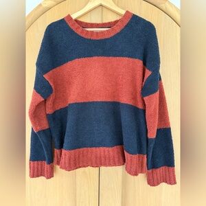 Thread & Supply Striped Sweater - Navy and Rust Size M